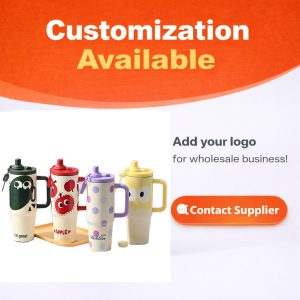 custom 30oz tumbler with handle and straw