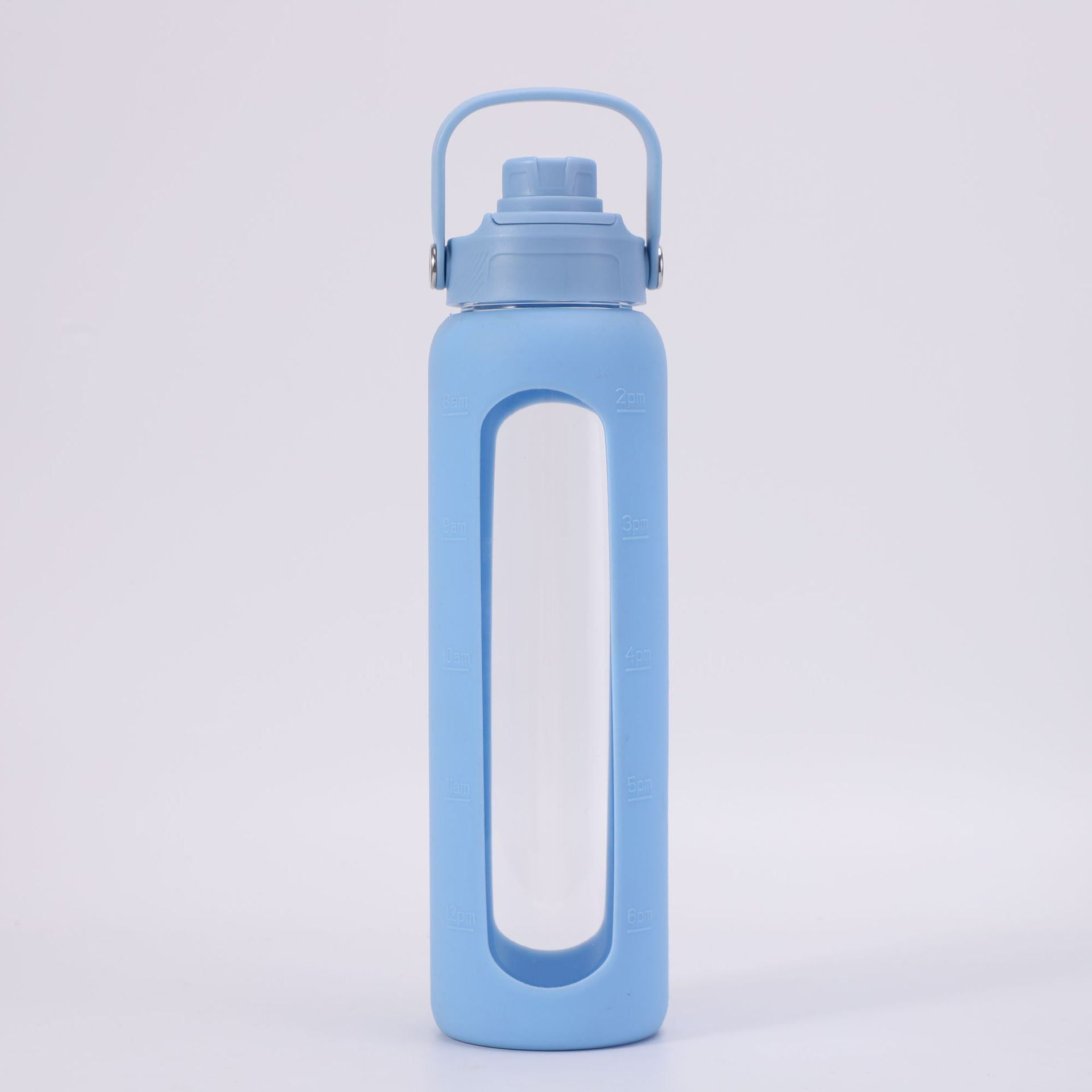 Screw Top Lid Borosilicate Glass Drink Tumblers With Protection Silicone Sleeve 1081607G