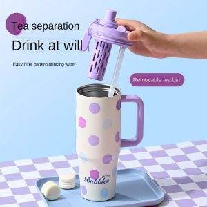 thermos tumbler with fruit and tea sepration