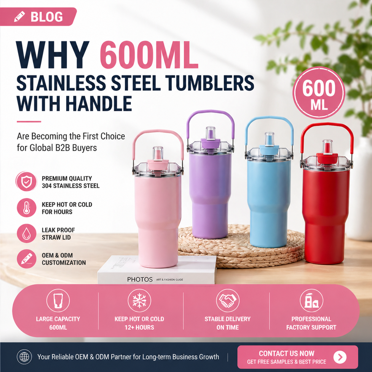 Why 600ML Stainless Steel Tumblers with Handle Are Becoming the First Choice for Global B2B Buyers