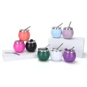 New 180ml Stainless Steel Yerba Mate Cup with Lid and Straw