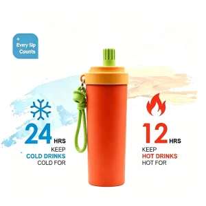 Vacuum Flask Stainless Steel Flask Insulated Flask Travel Flask Portable Water Bottle Glass Straw Bottle Leakproof Flask Double Wall Flask Custom Flask Reusable Flask