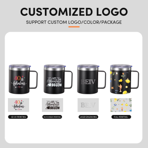 Double Wall Stainless Steel Insulated Coffee Mug with Handle