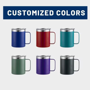 Stainless Steel Travel Coffee Cup with Double Wall Insulation and Handle