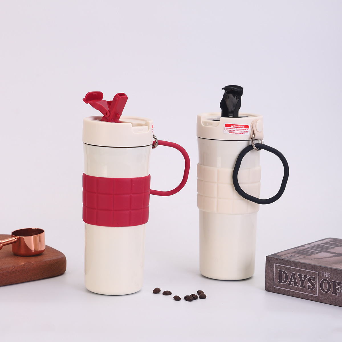 550ml 2 In 1 Drinking Lid Coffee Tumbler With Silicone Cover 1081656T - صورة 550ml 2 In 1 Drinking Lid Coffee Tumbler With Silicone Cover 1081656T - صورة 3