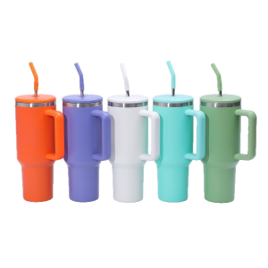 Alternative view of 40oz Stainless Steel Thermos Insulated Tumblers With Metal Straw 1081664T