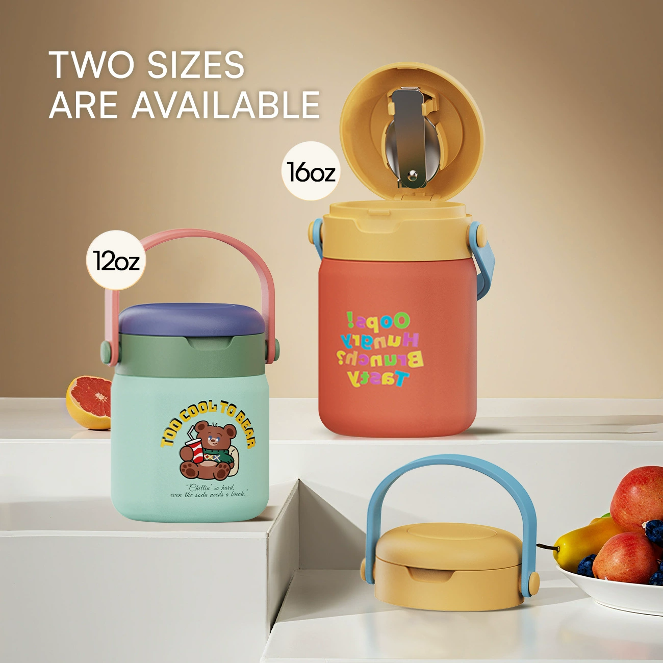 New Arrival Stainless Steel Kids Lunch Food Jar With Spoon 1081610F - صورة New Arrival Stainless Steel Kids Lunch Food Jar With Spoon 1081610F - صورة 4