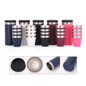 Set of 4 Stackable Stainless Steel Pint Cups In One Big Tumbler 1081658T