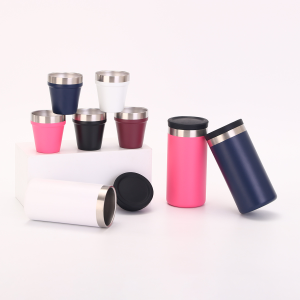 Perspetiva alternativa sobre o Set of 4 Stackable Stainless Steel Pint Cups In One Big Tumbler 1081658T